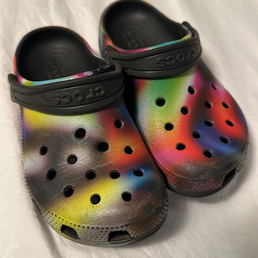 Rainbow crocs